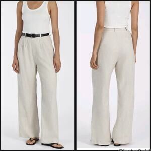 Dissh Norah Natural Linen Pant In Beige Size US 6/AU 10 NWT High Rise
